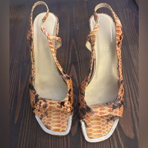 Donald Pliner Orange Snake Heel